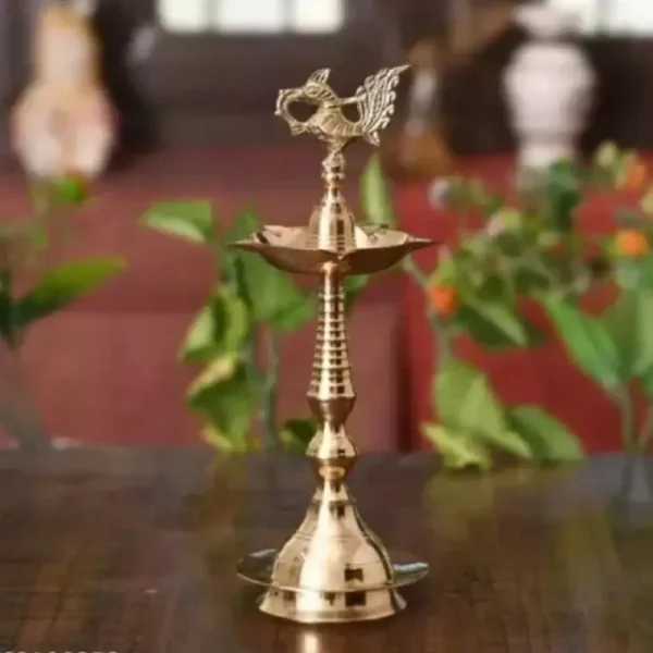 Brass Golden Peacock Diya Oil Lamp