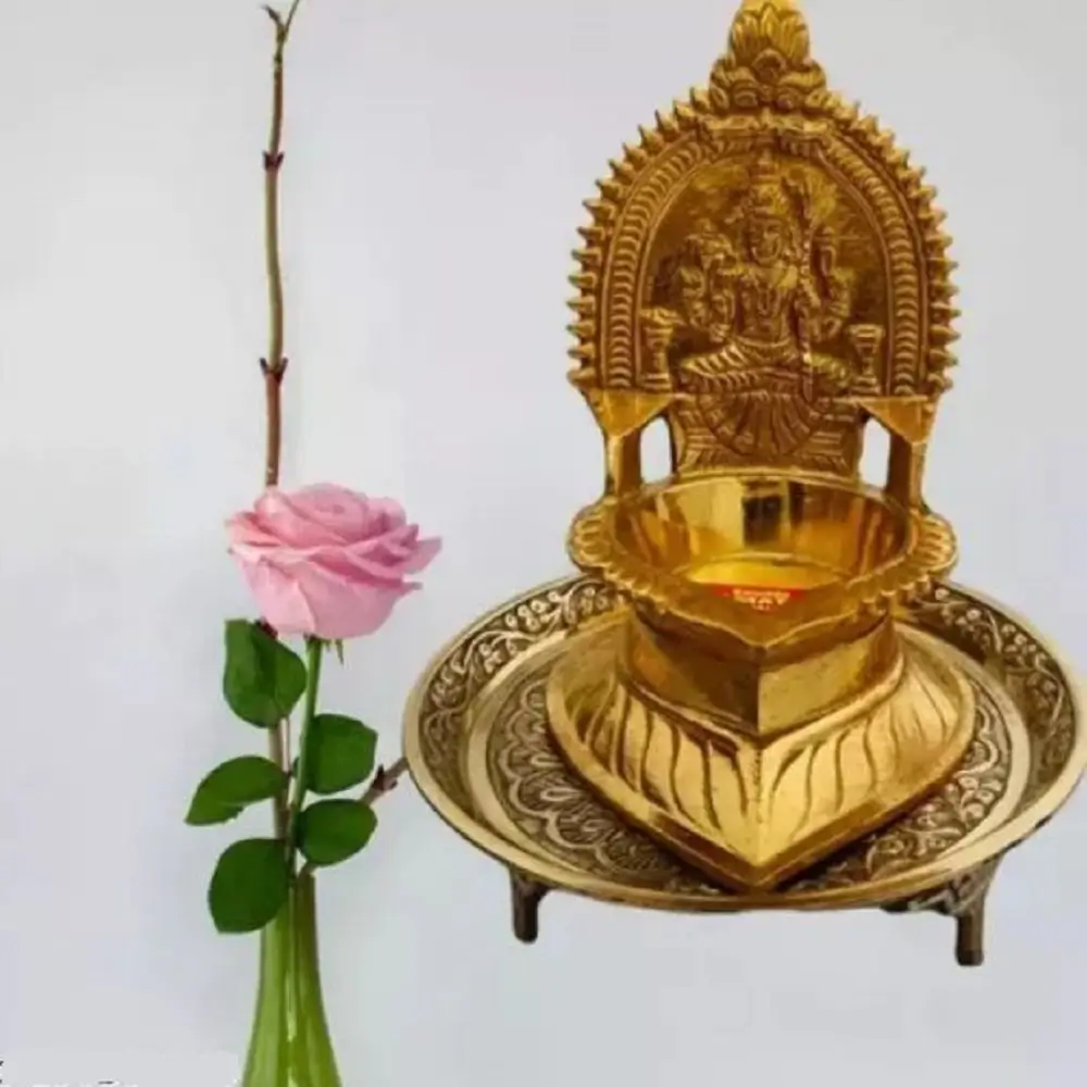 Brass Karumbu Kamakchi Diya With Stand