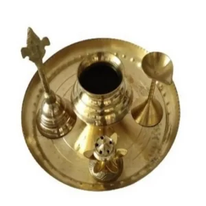 Brass Pooja Thali Plate Combo