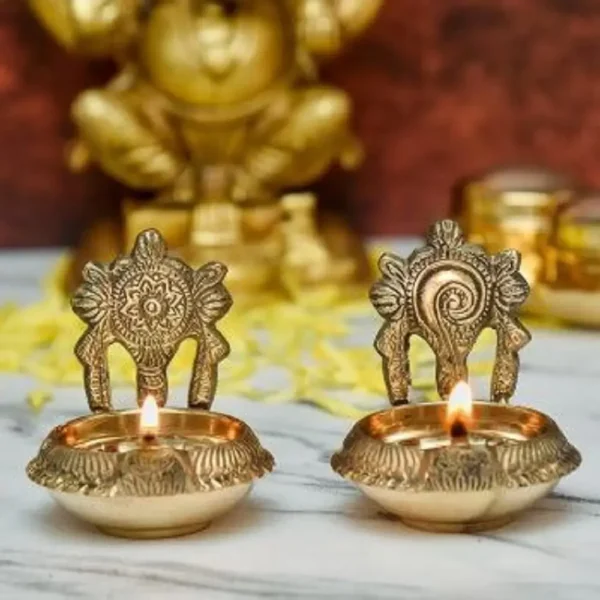 Brass Table Diya Set