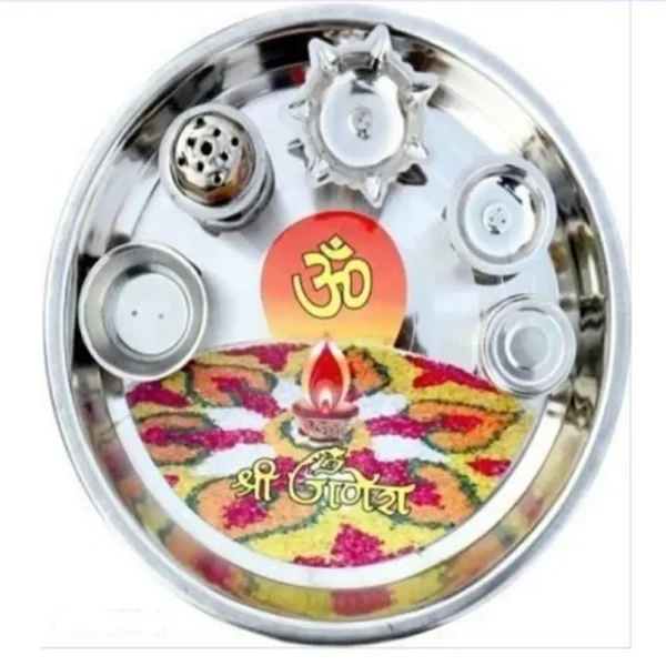 Heavy Steel Pooja thali