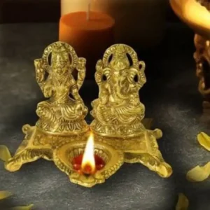 Laxmi Ganesh Brass Table Diya
