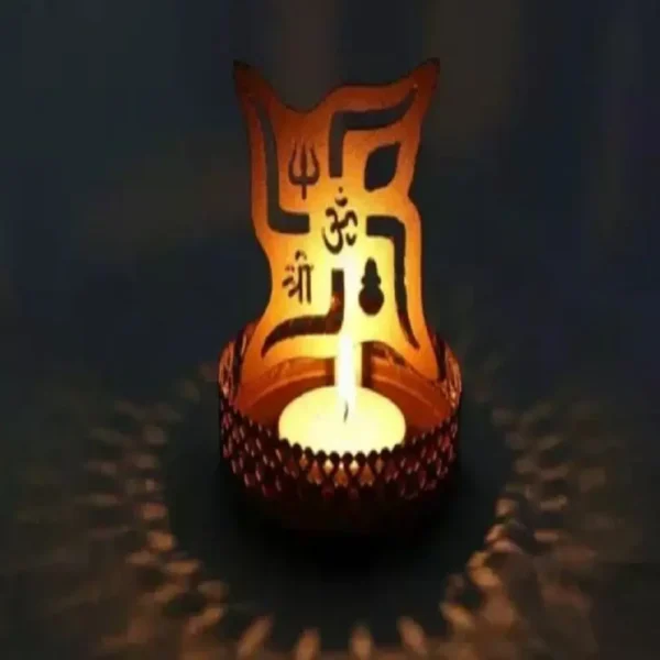 Swastik Metallic Tea Light Holder