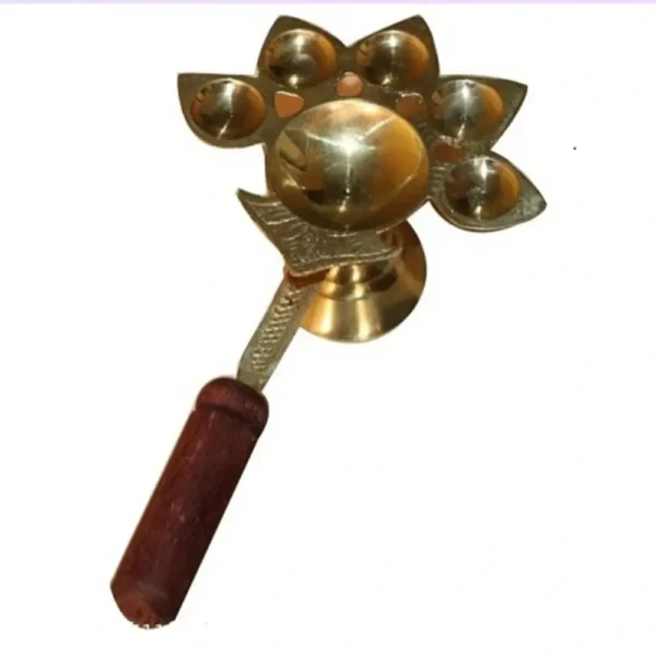 Traditional Brass Pancha Aalati Dani