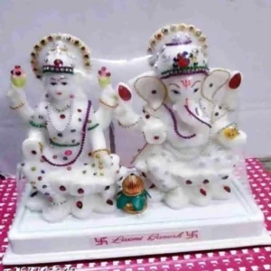 Lord-Ganesh-Lakshmi-White-Idol