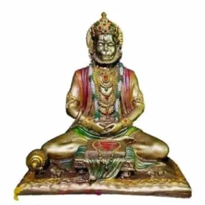 Metal Finish Lord Hanuman Statue for Pooja Room