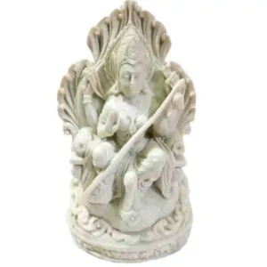 White Goddess Maa Saraswati Sitting Idol