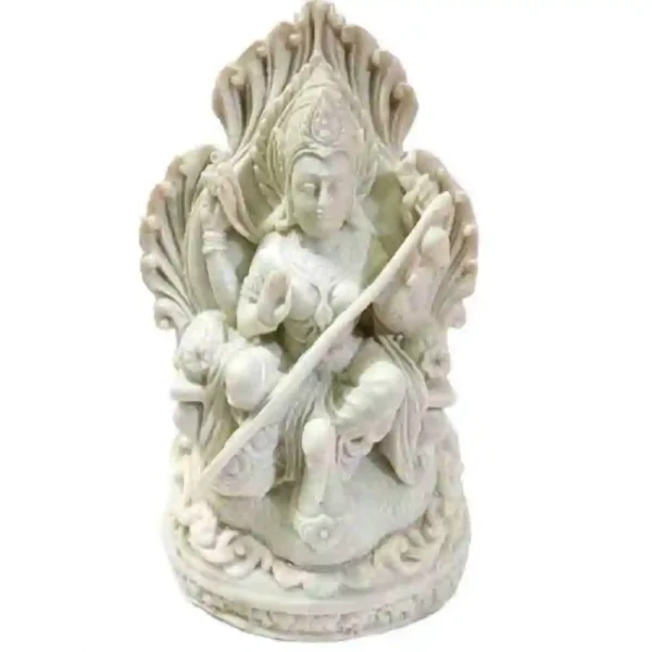 White Goddess Maa Saraswati Sitting Idol