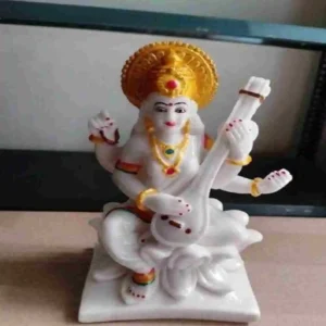 White Goddess Saraswati Mata Murti