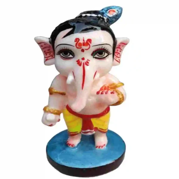 Bal Ganesh Idol Marble Dust Ganpati Murti For Home Entrance Pooja