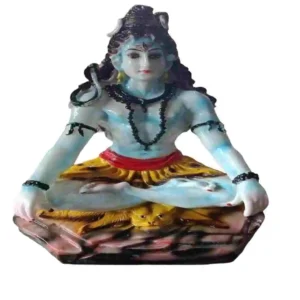 Big Lord Shiva statue sitting in meditation pose made from marble dust