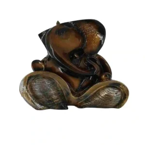 Abstract brown Ganesh idol in marble dust – unique modern style Ganpati murti for home decor and entrance