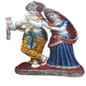 Radha Krishna Idol | Marble Dust Krishna and Radha Statue for Home Temple