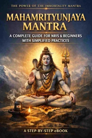 Mahamrityunjaya Mantra DIY Guide book cover with Lord Shiva meditation, meaning, translation and benefits