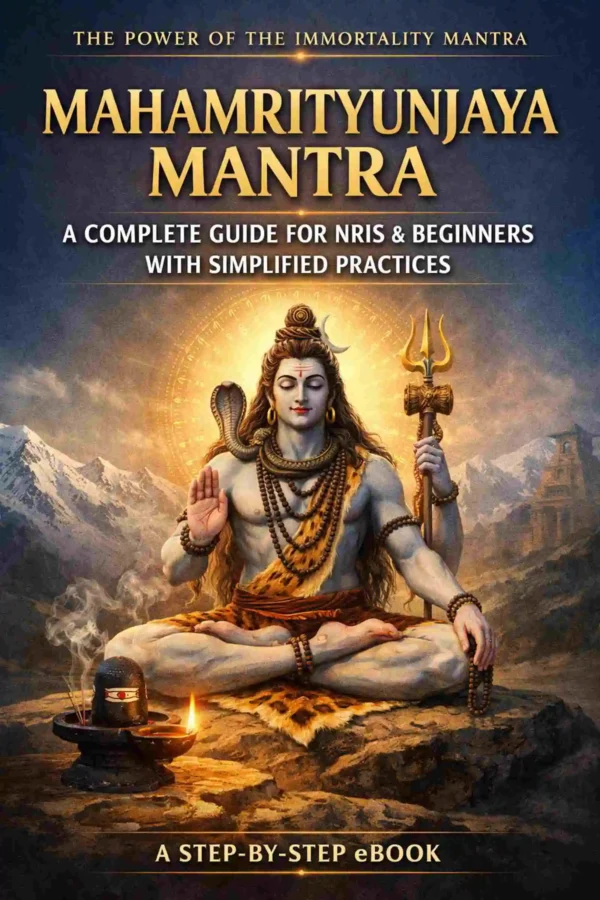 Mahamrityunjaya Mantra DIY Guide Book Cover Mahamrityunjaya Mantra DIY Guide book cover with Lord Shiva meditation, meaning, translation and benefits