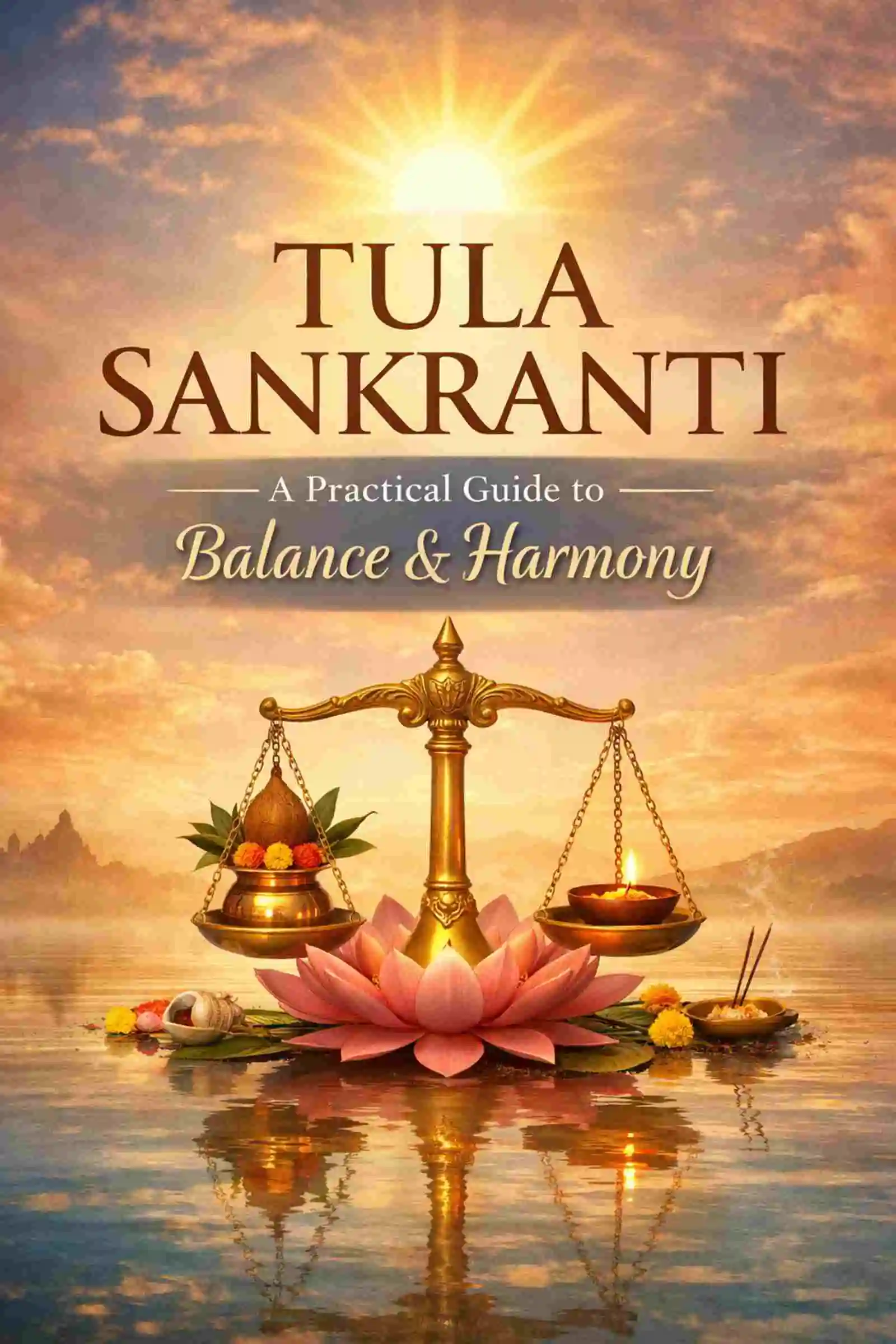 Tula Sankranti Puja Guide cover image with Surya and kalash