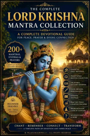 The Sacred Lord Krishna Mantra Collection Premium Digital eBook Cover – English Hindi Edition