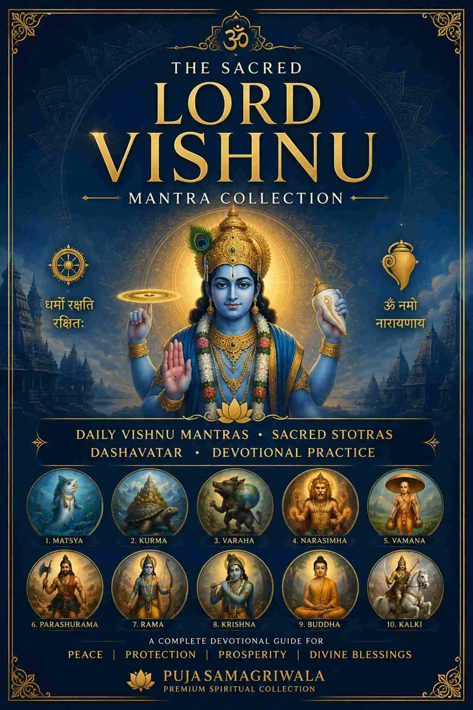 The Sacred Lord Vishnu Mantra Collection – Daily Vishnu Mantras, Sacred Stotras, Dashavatar & Devotional Practice eBook