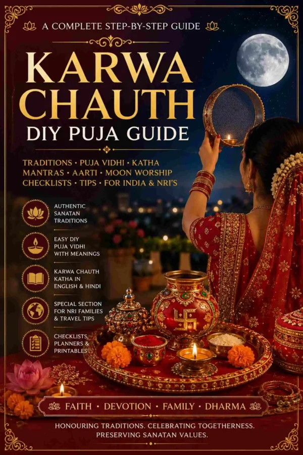 The Complete Karwa Chauth DIY Puja Guide (English + Hindi) The Complete Karwa Chauth DIY Puja Guide eBook Cover – English + Hindi